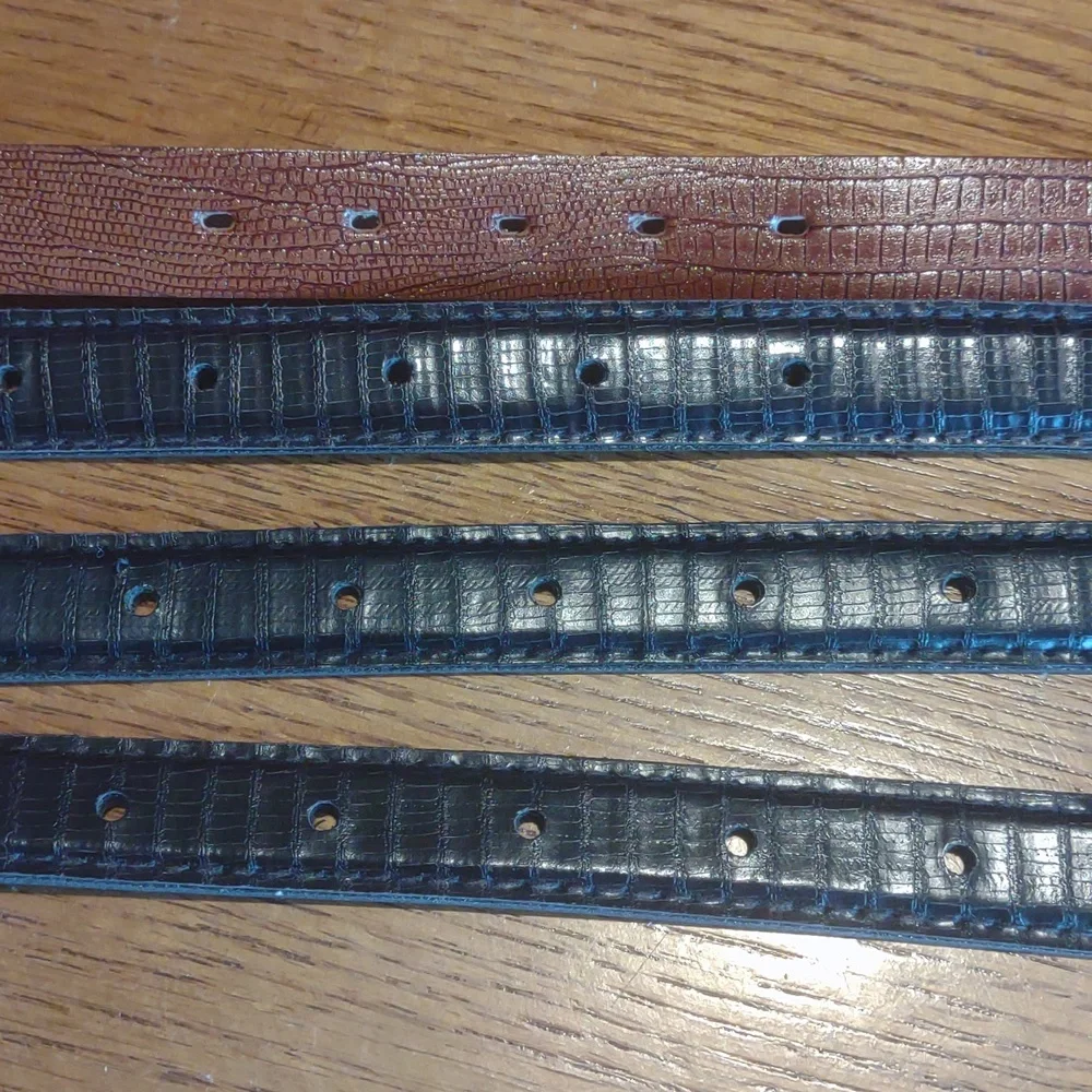 Vintage Faux Leather Womens Belts Snakeskin Western Silver Black Brown Boho
